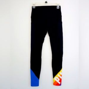 Victoria's Secret PINK Ultimate Leggings Rainbow Color Block Logo Small (S)